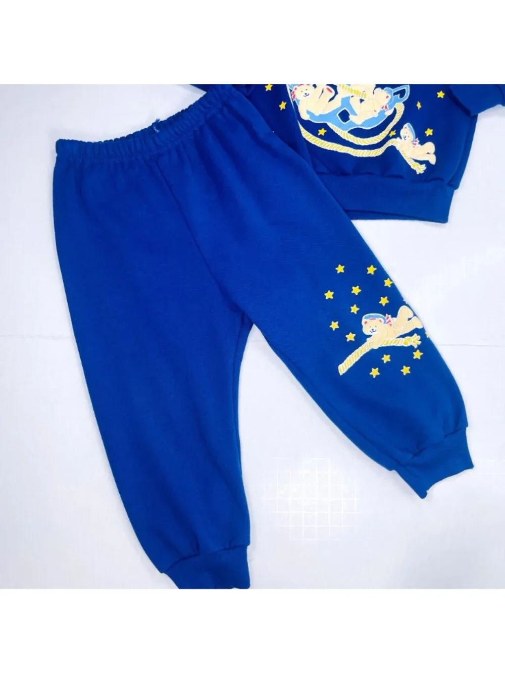 Vintage Nautical Sailor Teddy Bear Sweatshirt Pants Tracksuit Set Outfit 24m 2T